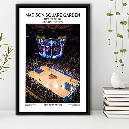 Madison Square Garden Print, New York Basketball Stadium Wall Art, Framed Canvas Prints Wall Art
