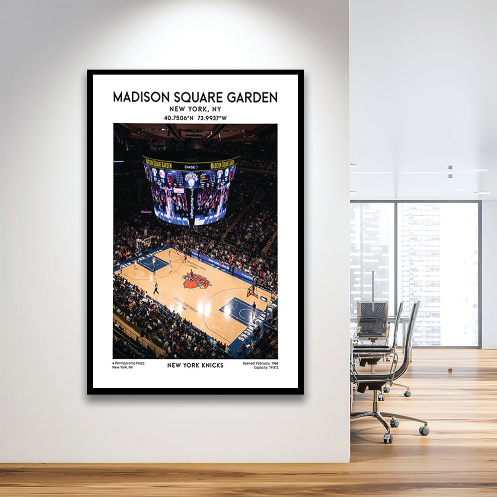 Madison Square Garden Print, New York Basketball Stadium Wall Art, Framed Art Prints Wall Decor