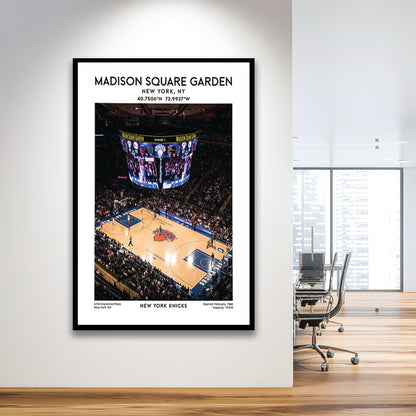 Madison Square Garden Print, New York Basketball Stadium Wall Art, Framed Art Prints Wall Decor