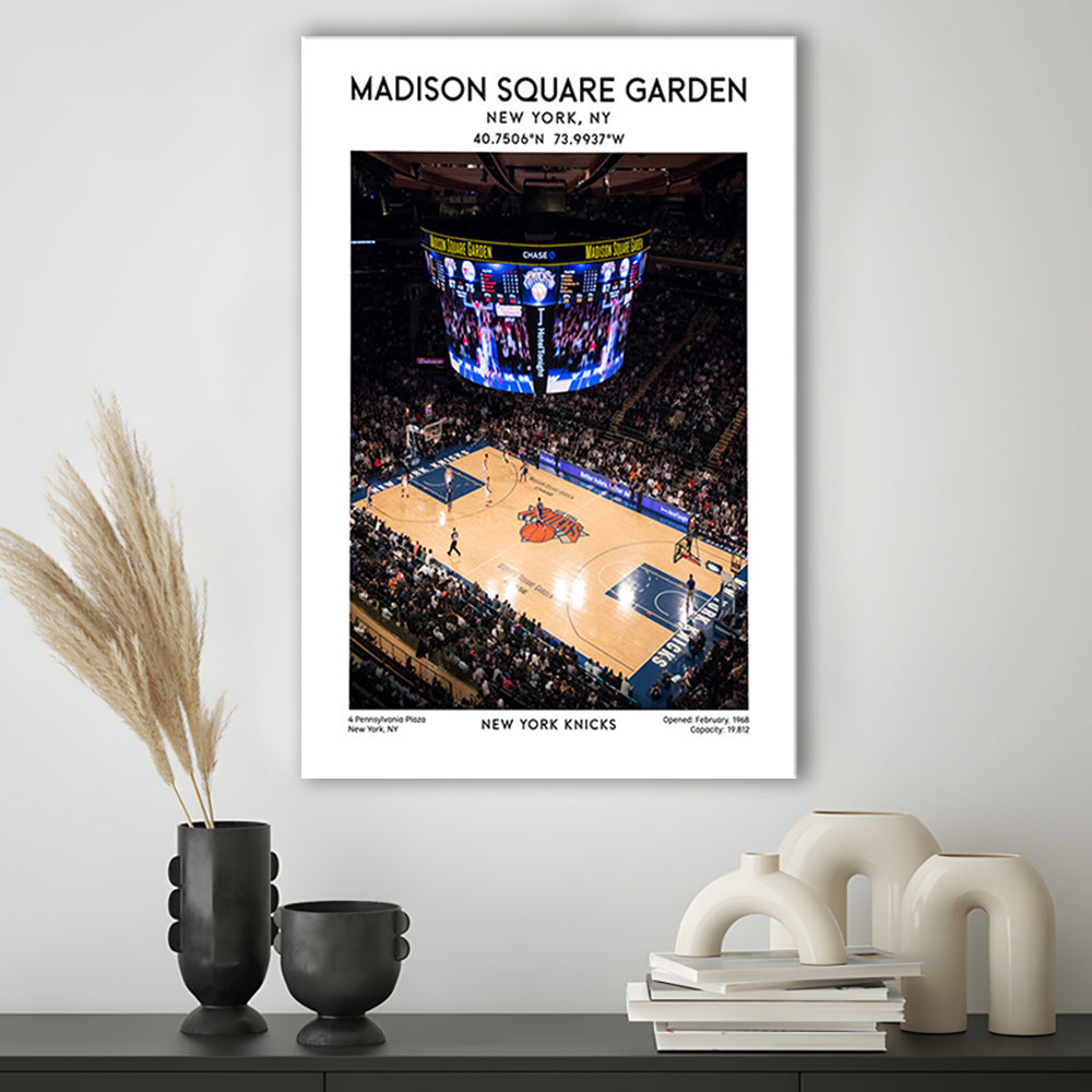 Madison Square Garden Print, New York Basketball Stadium Wall Art, Canvas Prints Wall Art, Man Cave Decor