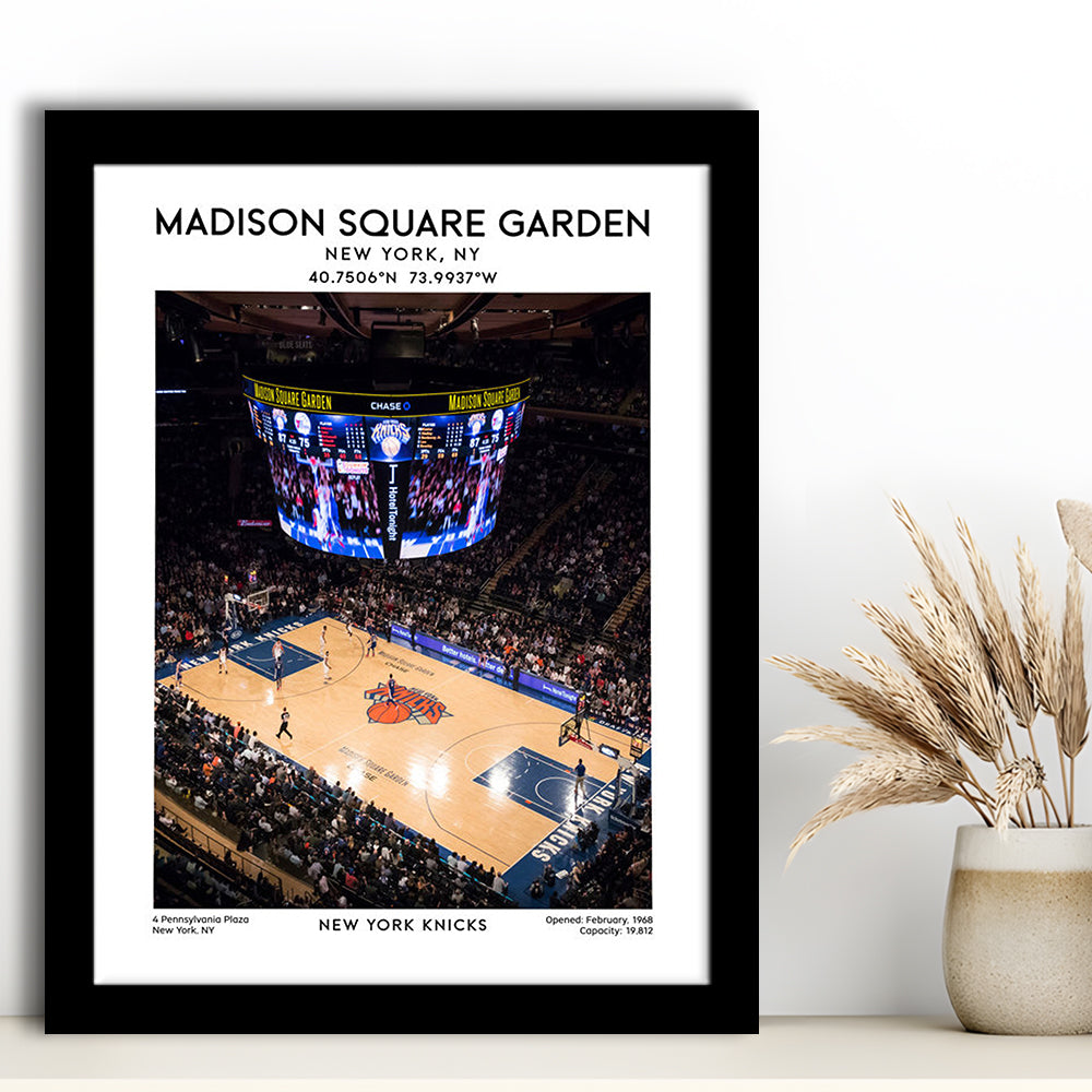 Madison Square Garden Print, New York Basketball Stadium Wall Art, Framed Art Prints Wall Decor