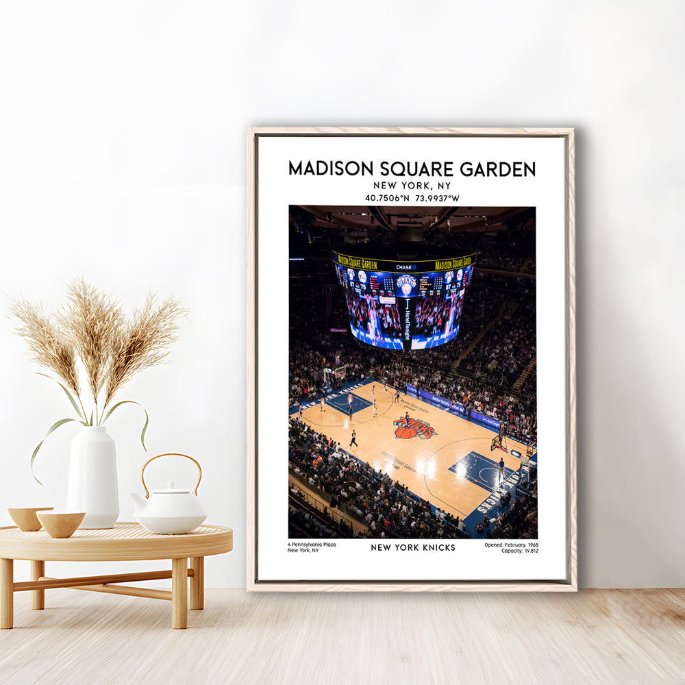 Madison Square Garden Print, New York Basketball Stadium Wall Art, Framed Canvas Prints Wall Art