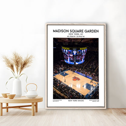 Madison Square Garden Print, New York Basketball Stadium Wall Art, Framed Canvas Prints Wall Art