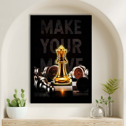 Make Your Move, Neon Sign Effect, Framed Art Print, Picture Framed Wall Art Decor