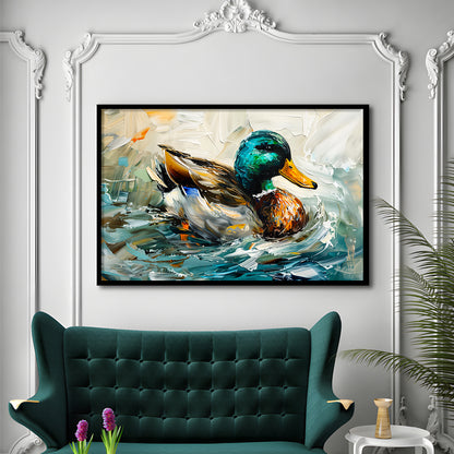 Mallard Duck Portrait Painting, Framed  Print, Painting Art, Framed Art Print Wall Decor, Framed Picture