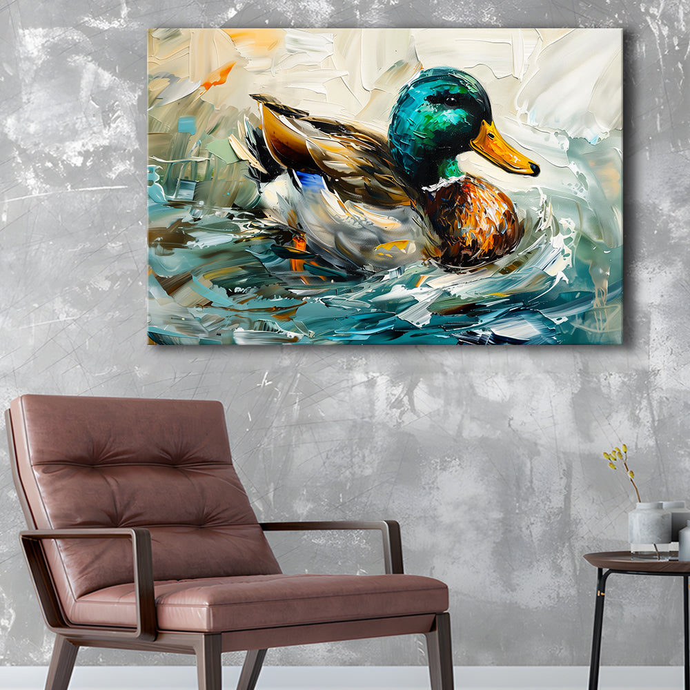 Mallard Duck Portrait Painting, Canvas Art Decor Print, Painting Art, Canvas Print Wall Art Home Decor