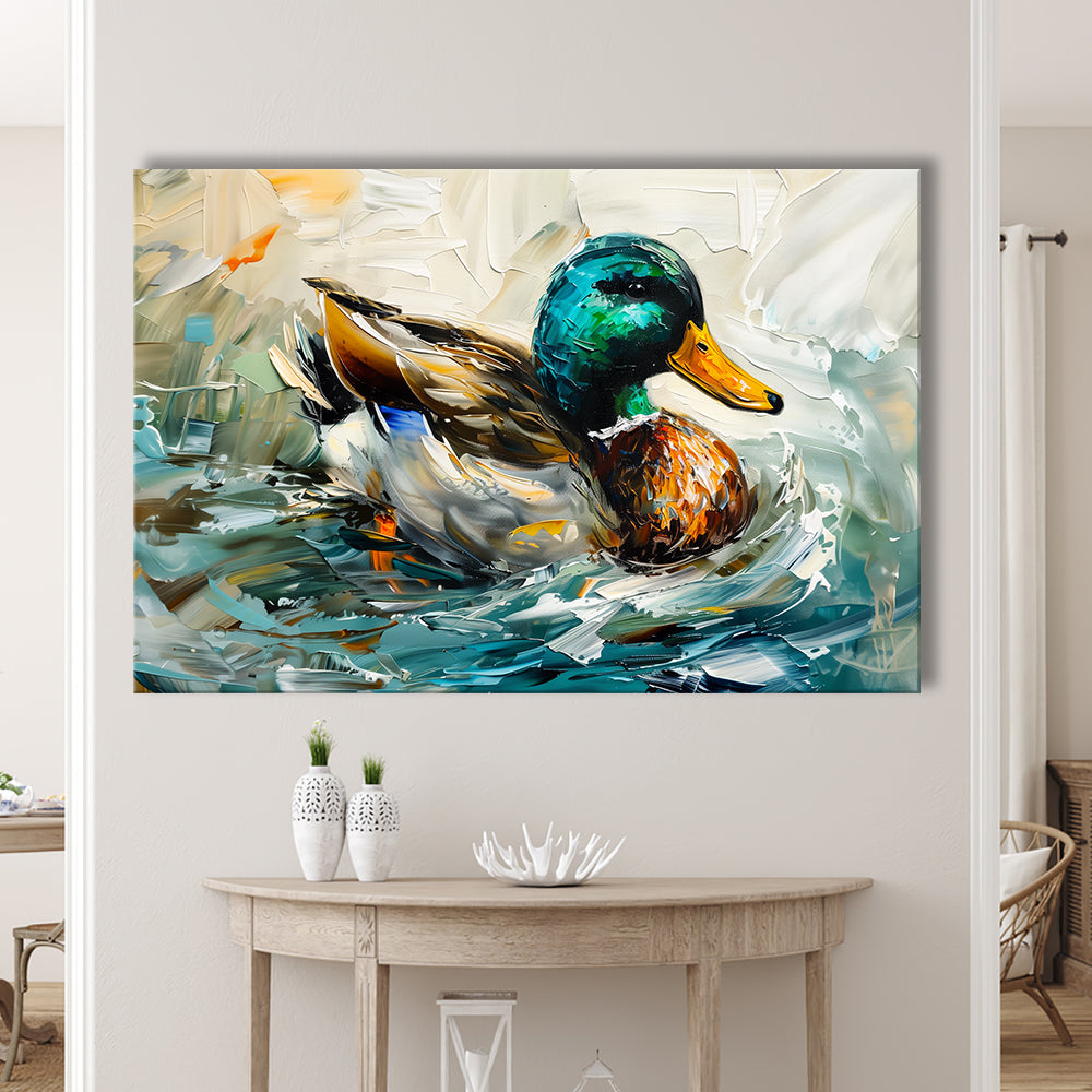 Mallard Duck Portrait Painting, Canvas Art Decor Print, Painting Art, Canvas Print Wall Art Home Decor