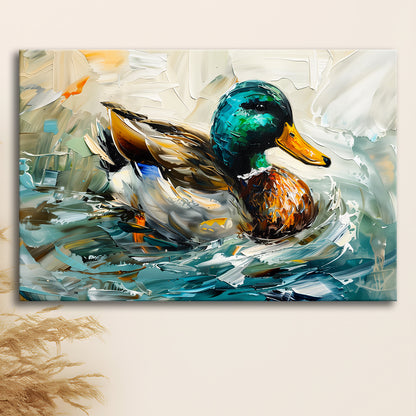 Mallard Duck Portrait Painting, Canvas Art Decor Print, Painting Art, Canvas Print Wall Art Home Decor