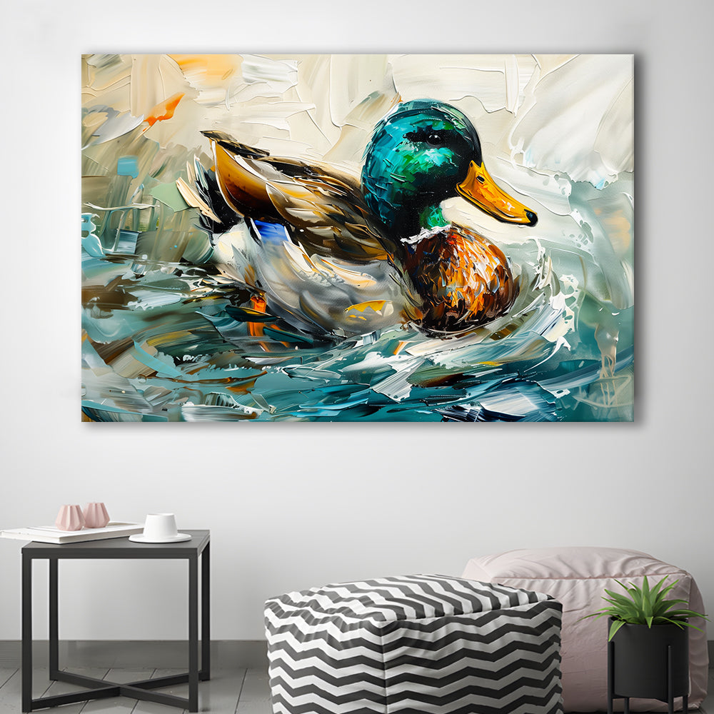 Mallard Duck Portrait Painting, Canvas Art Decor Print, Painting Art, Canvas Print Wall Art Home Decor