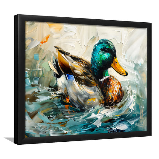 Mallard Duck Portrait Painting, Framed  Print, Painting Art, Framed Art Print Wall Decor, Framed Picture