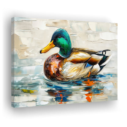 Mallard Duck Painting On the Lake, Canvas Art Decor Print, Painting Art, Canvas Print Wall Art Home Decor