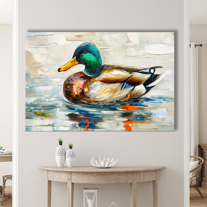 Mallard Duck Painting On the Lake, Canvas Art Decor Print, Painting Art, Canvas Print Wall Art Home Decor