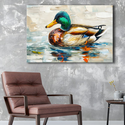 Mallard Duck Painting On the Lake, Canvas Art Decor Print, Painting Art, Canvas Print Wall Art Home Decor