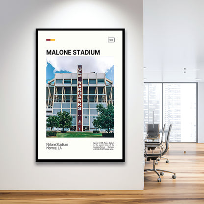 Malone Stadium Print, Louisiana-Monroe Warhawks Stadium Art, Gifts for him, Sport Art, Framed Art Print Wall Decor