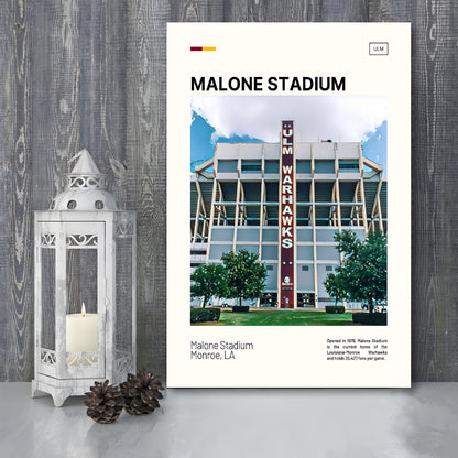 Malone Stadium Print, Louisiana-Monroe Warhawks Stadium Canvas Art, Fan Gifts, Sport Art, Canvas Print Wall Art