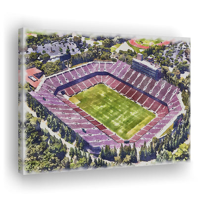 Malone Painting Stadium Watercolor, Monroe Louisiana Watercolor, Sport Art, Gifts for him, Canvas Print Wall Art