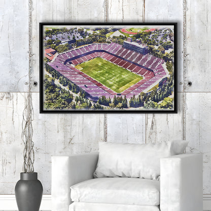 Malone Painting Stadium Watercolor, Monroe Louisiana Watercolor, Sport Gift Art, Framed Canvas Print Wall Art