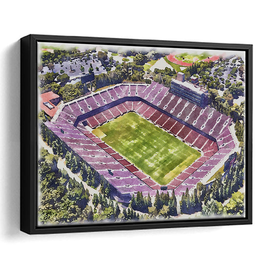 Malone Painting Stadium Watercolor, Monroe Louisiana Watercolor, Sport Gift Art, Framed Canvas Print Wall Art