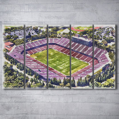 Malone Painting Stadium Watercolor, Monroe Louisiana Watercolor, Sport Art, Extra Large Canvas Print Wall Art