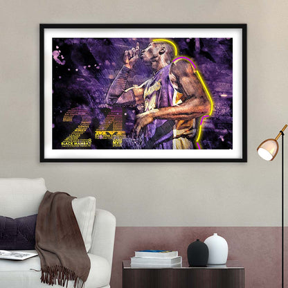 Mamba Mentality #24 Art Print, Framed Art Print Wall Decor, White Border, Framed Picture