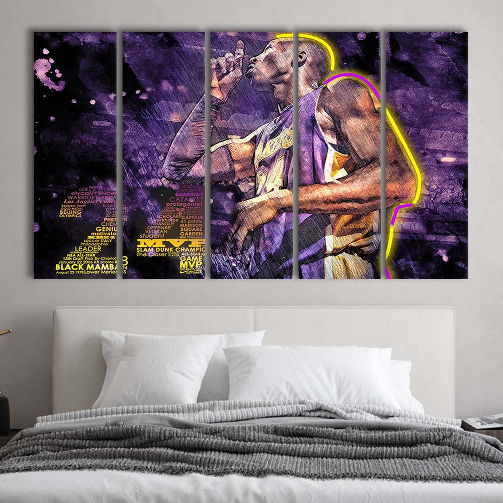 Mamba Mentality #24 Art Print, Extra Large 5 Panels Multi Canvas Print Wall Art, Home Decor