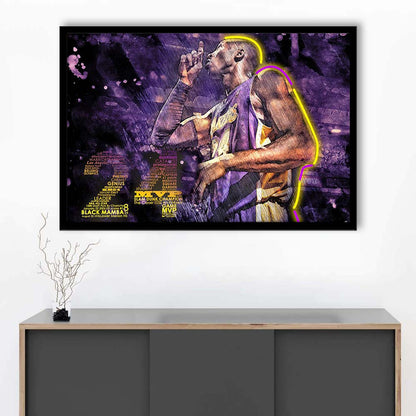 Mamba Mentality #24 Art Print, Framed Art Print Wall Decor, Neon Art Print, Picture Framed