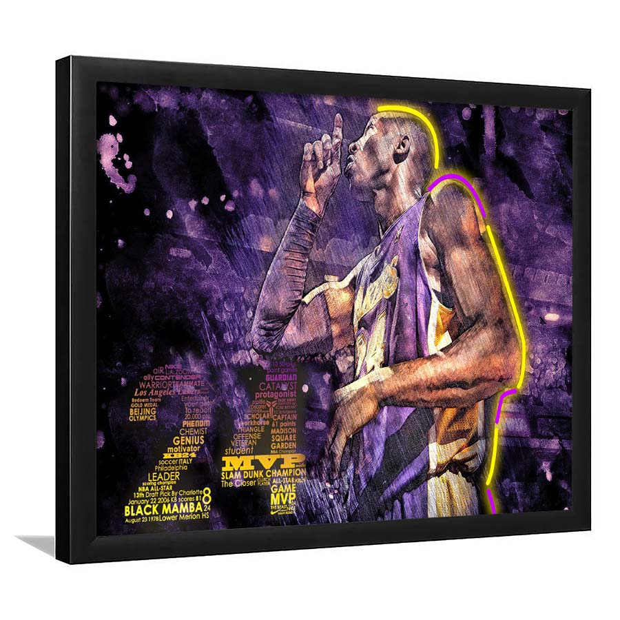 Mamba Mentality #24 Art Print, Framed Art Print Wall Decor, Neon Art Print, Picture Framed