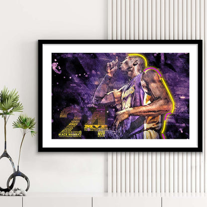 Mamba Mentality #24 Art Print, Framed Art Print Wall Decor, White Border, Framed Picture