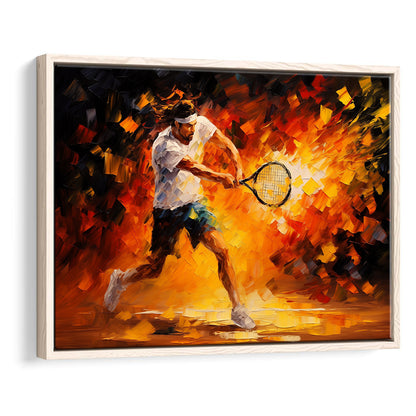 Man Playing Tennis Art Oil Painting, Framed Canvas Painting, Framed Canvas Prints Wall Art Decor