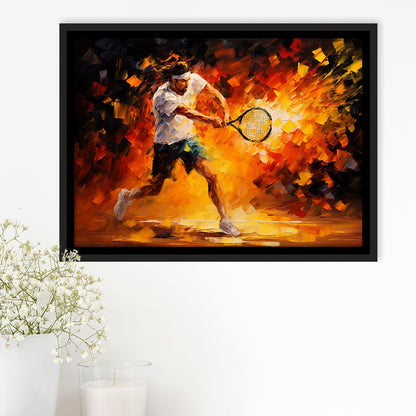 Man Playing Tennis Art Oil Painting, Framed Canvas Painting, Framed Canvas Prints Wall Art Decor