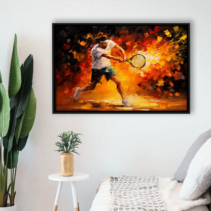 Man Playing Tennis Art Oil Painting, Framed Canvas Painting, Framed Canvas Prints Wall Art Decor