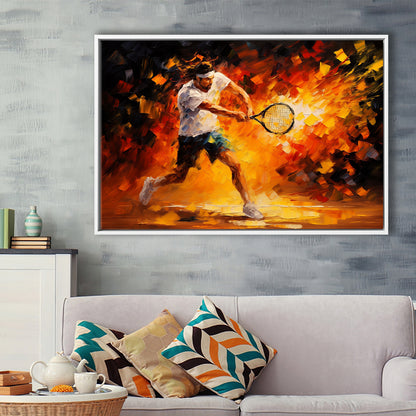 Man Playing Tennis Art Oil Painting, Framed Canvas Painting, Framed Canvas Prints Wall Art Decor