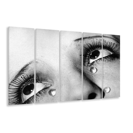 Man Ray Tears Print, Black and White, Fashion Photography, Dorm Room Decor, 5 Pieces Large Canvas Print