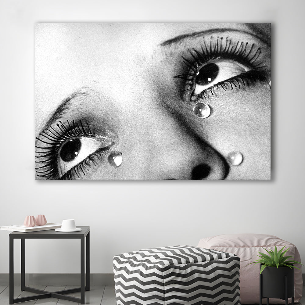 Man Ray Tears Print, Black and White, Fashion Photography, Dorm Room Decor, Canvas Print Wall Art Decor