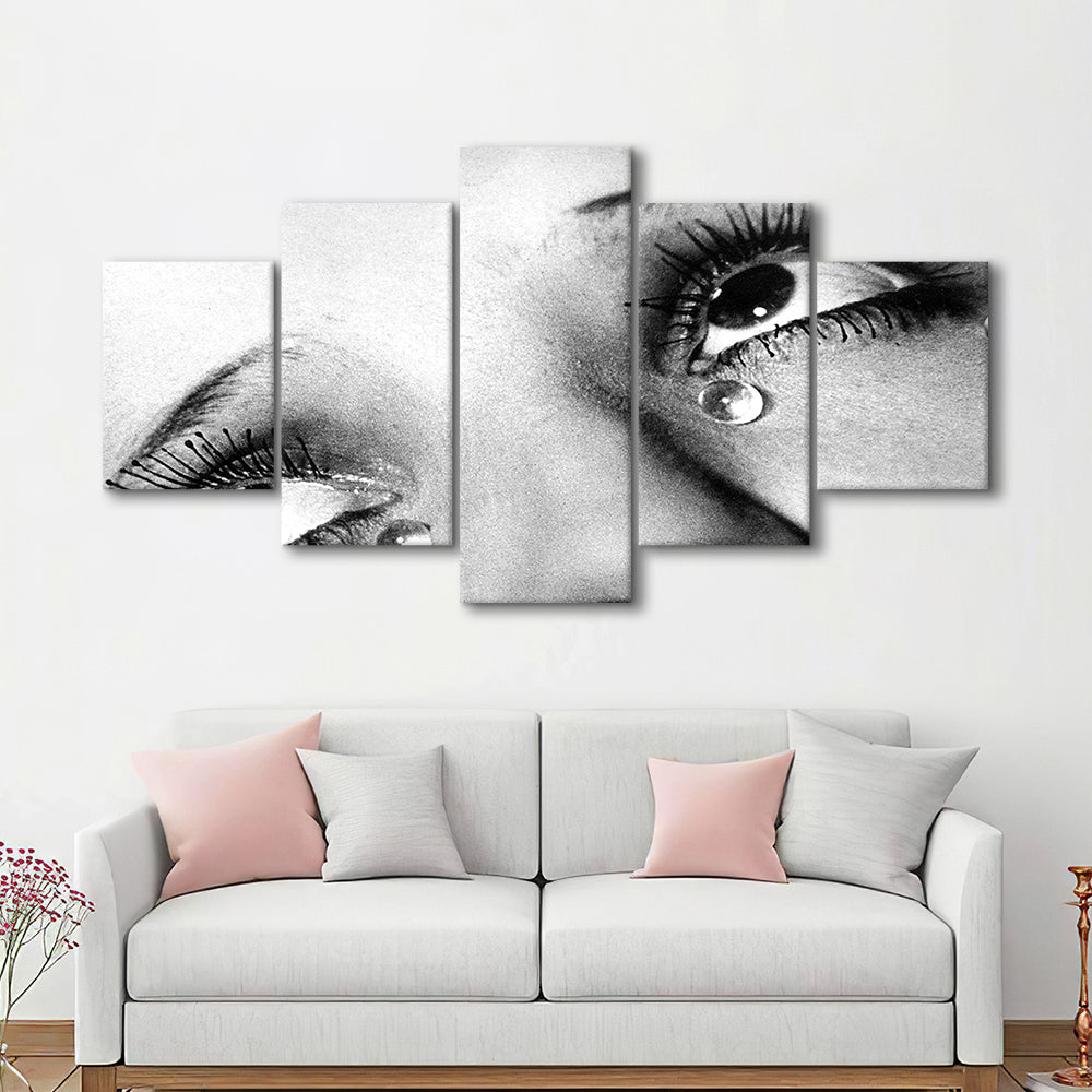 Man Ray Tears Print, Black and White, Fashion Photography, Dorm Room Decor, Mixed 5 Pieces Canvas Print