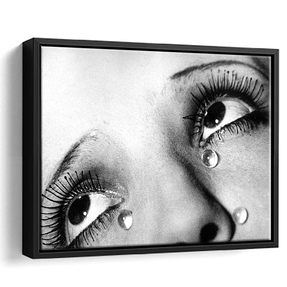 Man Ray Tears Print, Black and White, Fashion Photography, Dorm Room Decor, Floating Framed Canvas Print