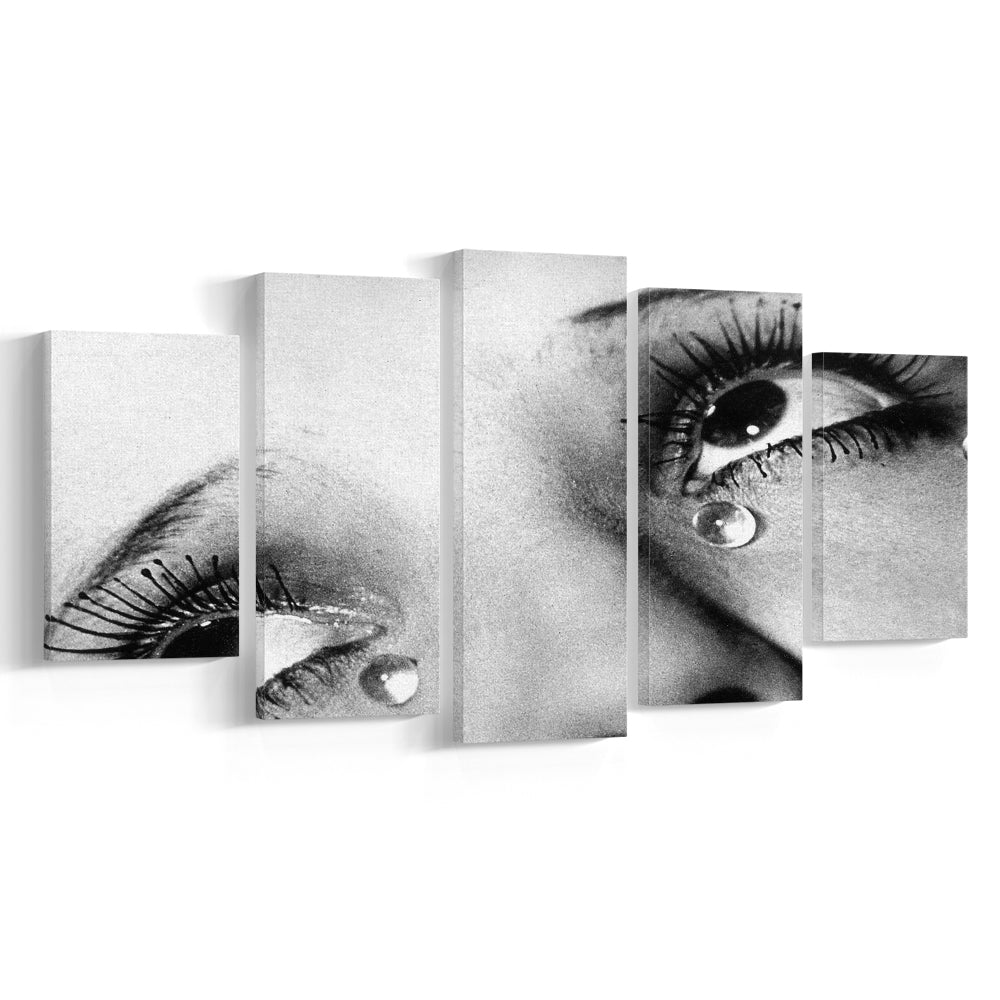 Man Ray Tears Print, Black and White, Fashion Photography, Dorm Room Decor, Mixed 5 Pieces Canvas Print