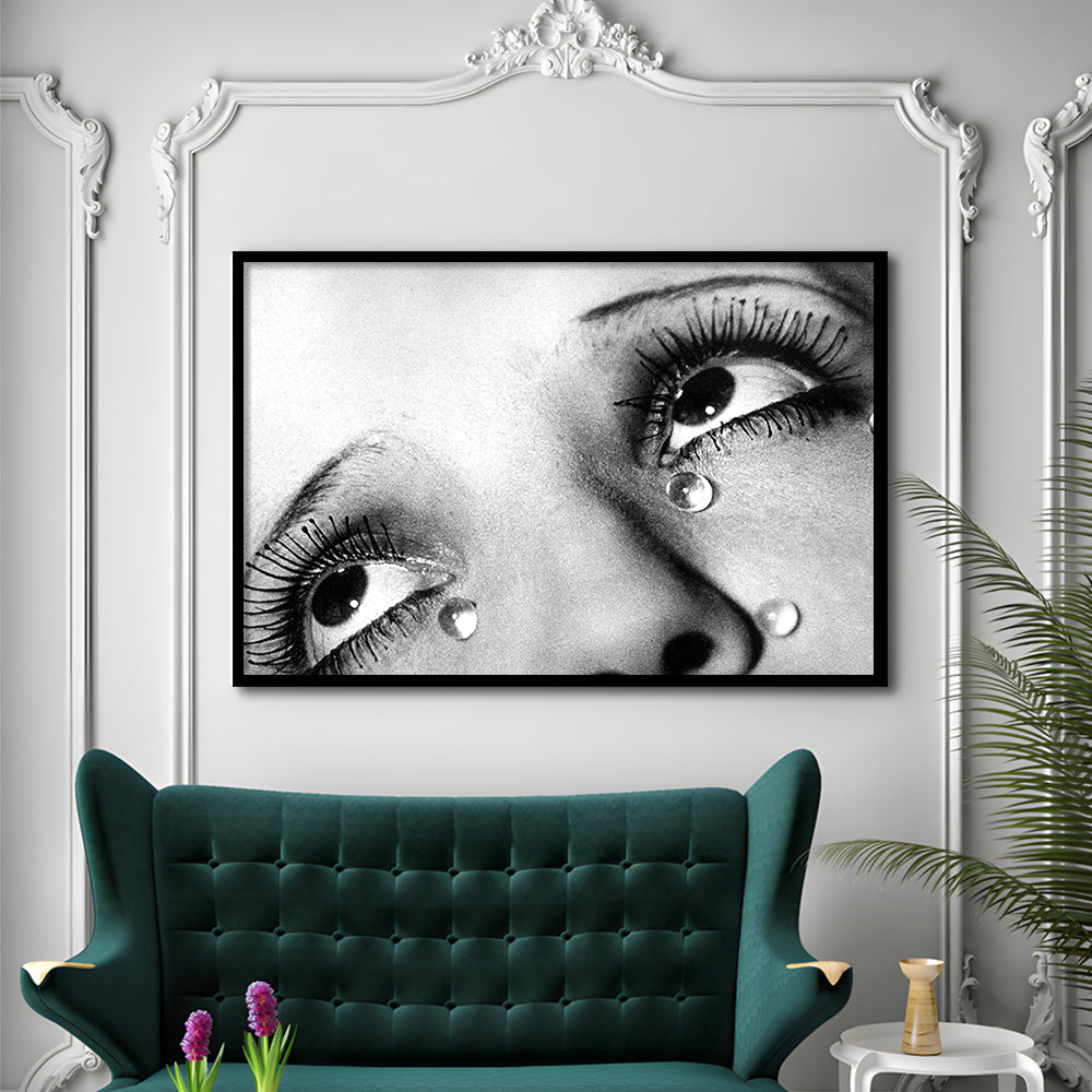 Man Ray Tears Print, Black and White, Fashion Photography, Dorm Room Decor, Framed Art Print Wall Decor