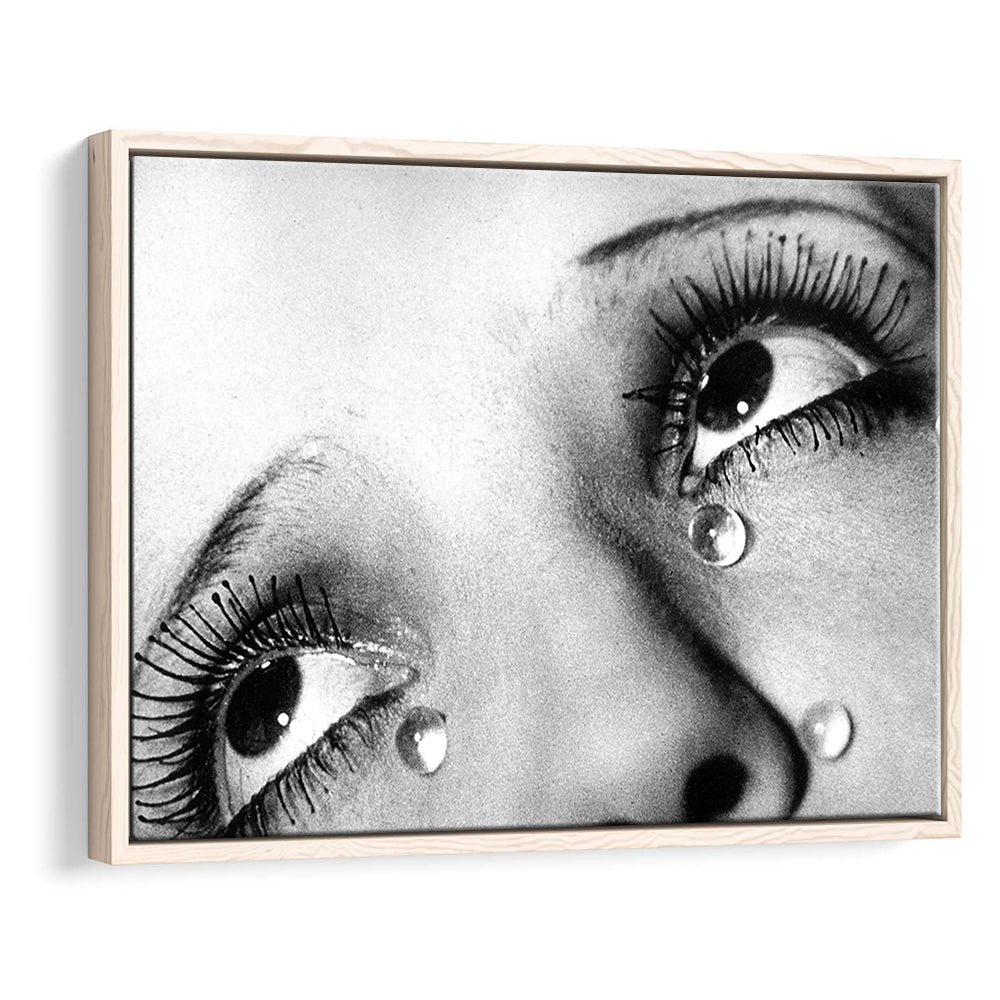 Man Ray Tears Print, Black and White, Fashion Photography, Dorm Room Decor, Floating Framed Canvas Print