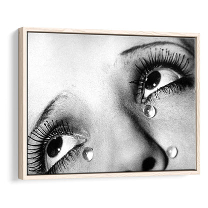 Man Ray Tears Print, Black and White, Fashion Photography, Dorm Room Decor, Floating Framed Canvas Print