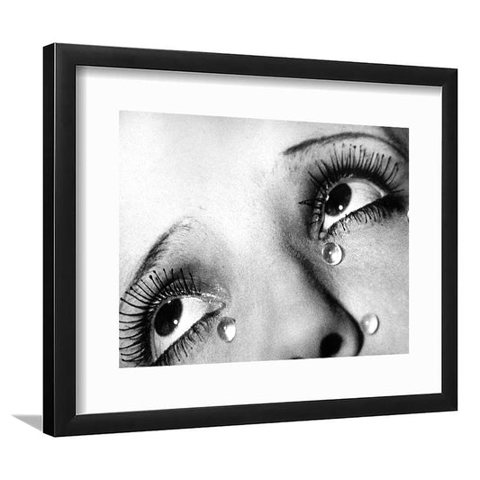 Man Ray Tears Print, Black and White, Fashion Photography, Dorm Room Decor, Framed Art Print White Border Wall Decor