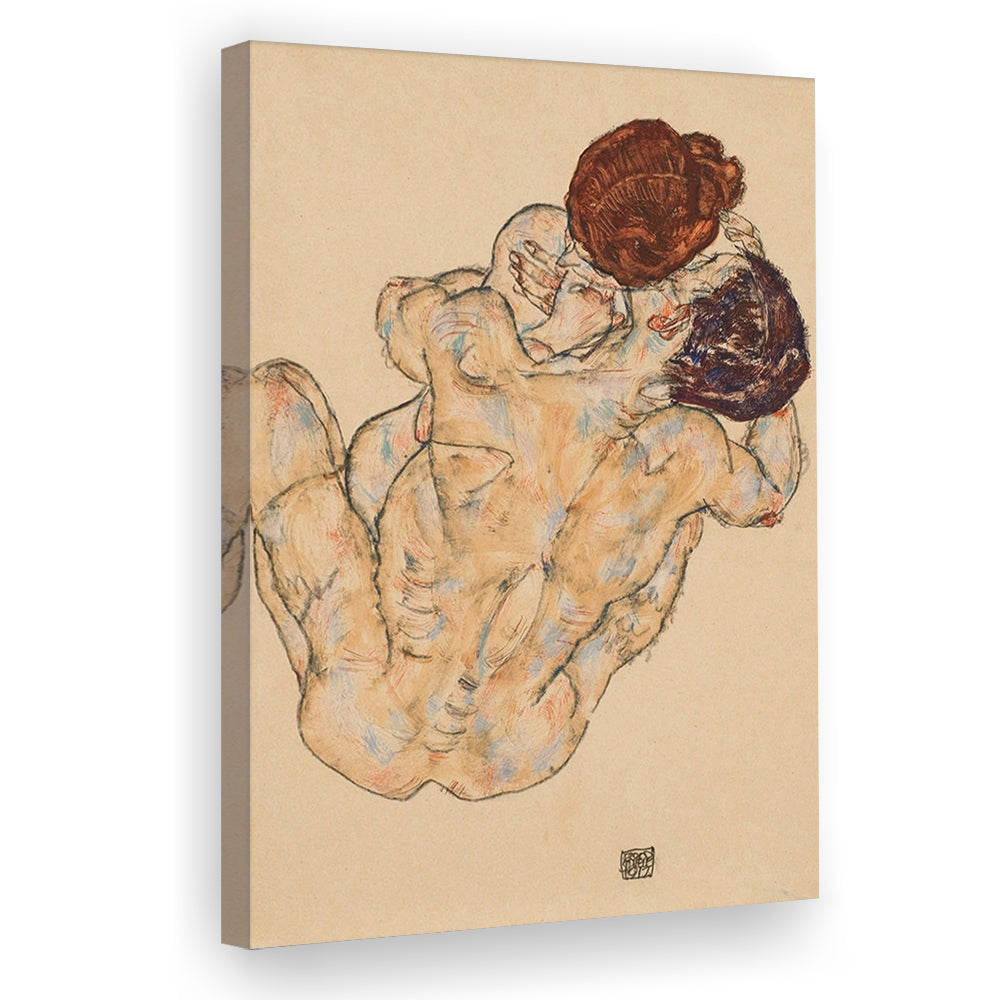 Man And Woman By Egon Schiele Print, Egon Schiele Wall Art Print, Canvas Print, Canvas Decor