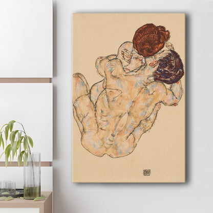 Man And Woman By Egon Schiele Print, Egon Schiele Wall Art Print, Canvas Print, Canvas Decor