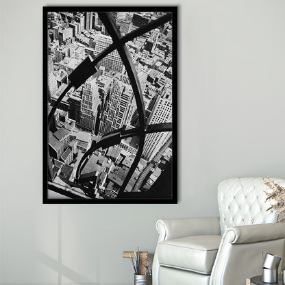 Manhattan New York City View Architecture Print Black and White Art, Framed Art Print Wall Decor