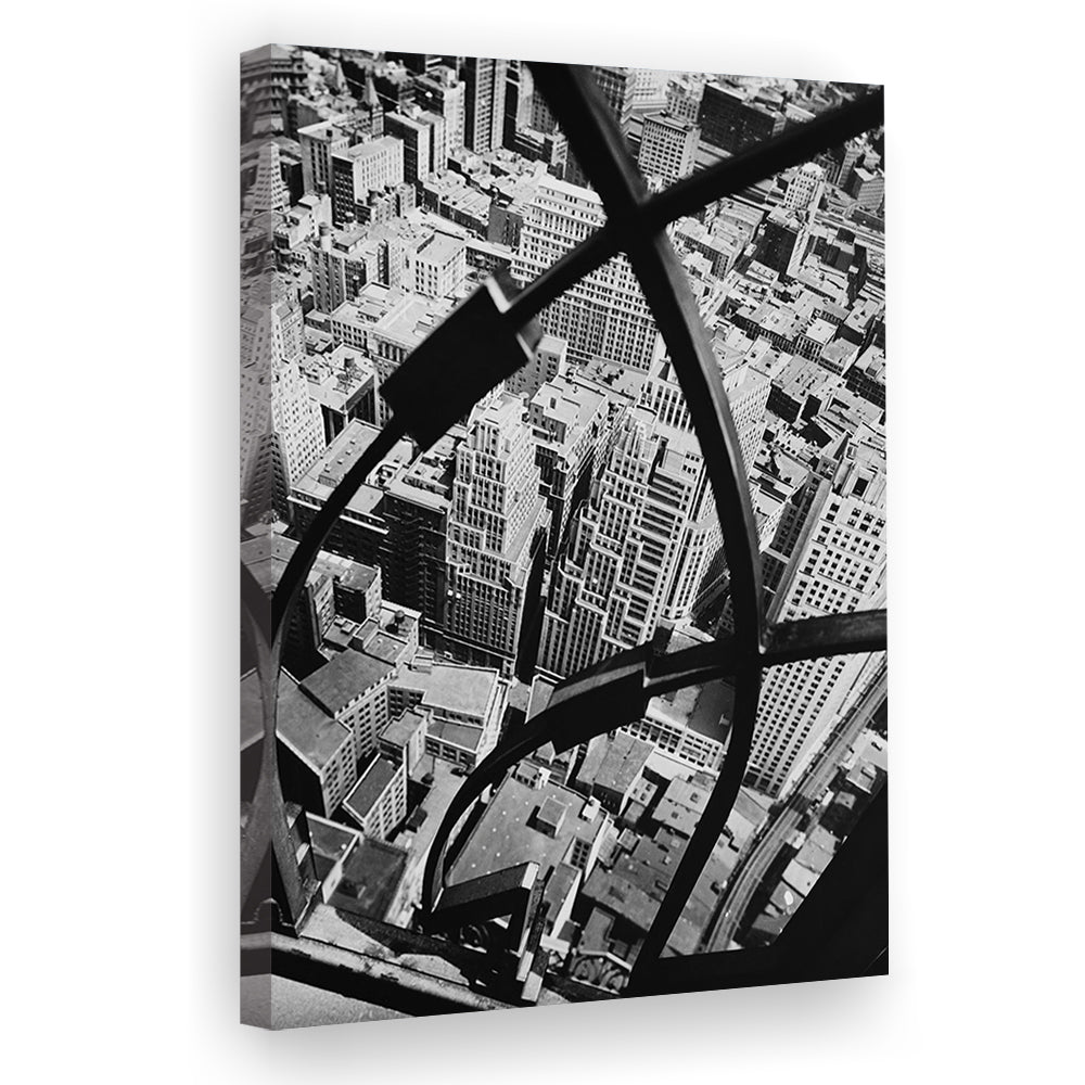 Manhattan New York City View Architecture Print Black and White Art, Canvas Print Wall Art