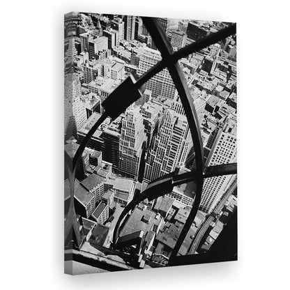 Manhattan New York City View Architecture Print Black and White Art, Canvas Print Wall Art