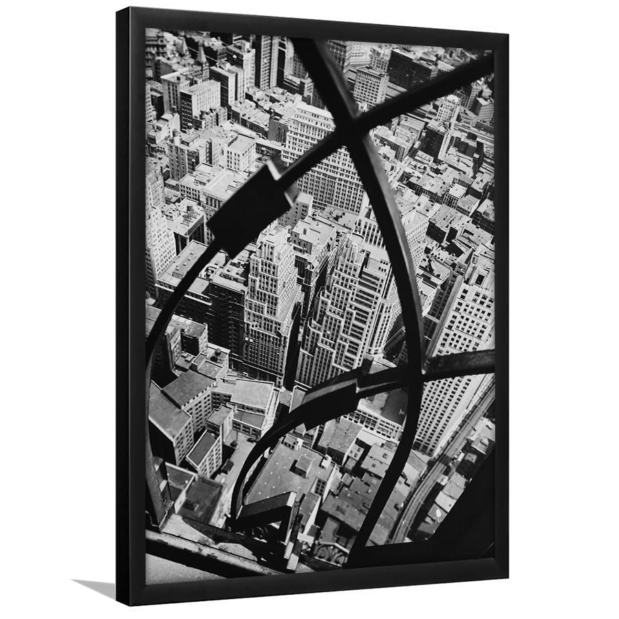 Manhattan New York City View Architecture Print Black and White Art, Framed Art Print Wall Decor