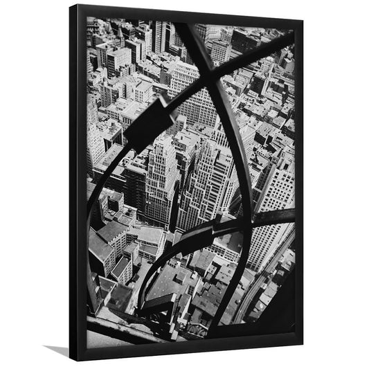 Manhattan New York City View Architecture Print Black and White Art, Framed Art Print Wall Decor