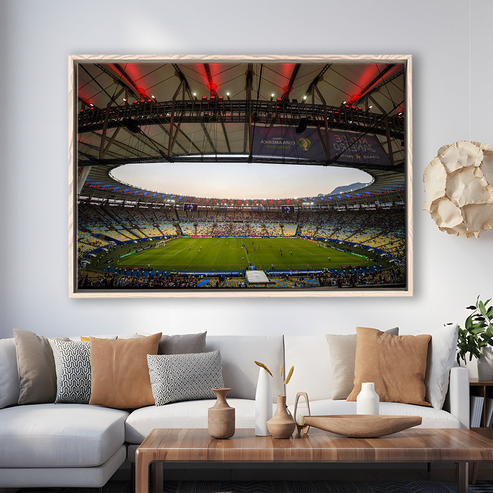 Maracana Stadium 2019, Stadium Canvas, Sport Art, Framed Canvas Print Wall Art, Floating Frame