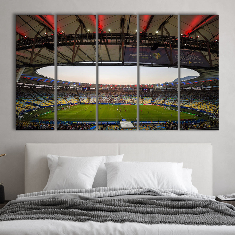 Maracana Stadium 2019, Stadium Canvas, Sport Art, 5 Panel B, Extra Large Canvas, Canvas Print Wall Art